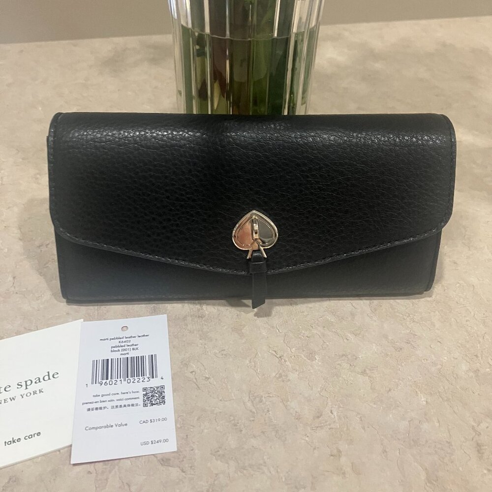Kate Spade Marti Black Pebbled Leather Wallet - Picture 2 of 6